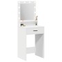 Mesa de tocador con luces LED blanca 50x41x135 cm de , Tocadores para dormitorios - Ref: Foro24-865091, Precio: 98,23 €, Desc...