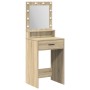 Mesa de tocador con luces LED, color Roble Sonoma, 50x41x135 cm de , Tocadores para dormitorios - Ref: Foro24-865093, Precio:...