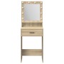 Mesa de tocador con luces LED, color Roble Sonoma, 50x41x135 cm de , Tocadores para dormitorios - Ref: Foro24-865093, Precio:...
