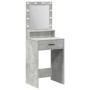 Mesa de tocador con luces LED en gris concreto de 50x41x135 cm de , Tocadores para dormitorios - Ref: Foro24-865094, Precio: ...