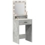 Mesa de tocador con luces LED en gris concreto de 50x41x135 cm de , Tocadores para dormitorios - Ref: Foro24-865094, Precio: ...