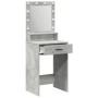 Mesa de tocador con luces LED en gris concreto de 50x41x135 cm de , Tocadores para dormitorios - Ref: Foro24-865094, Precio: ...