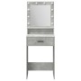 Mesa de tocador con luces LED en gris concreto de 50x41x135 cm de , Tocadores para dormitorios - Ref: Foro24-865094, Precio: ...