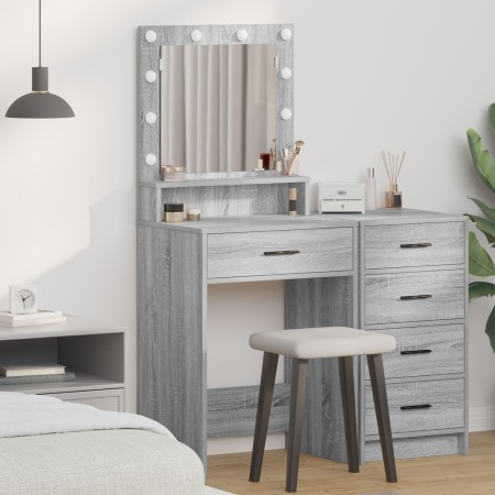 Mesa de tocador con luces LED Gris Sonoma 50x41x135 cm de , Tocadores para dormitorios - Ref: Foro24-865096, Precio: 97,73 €,...