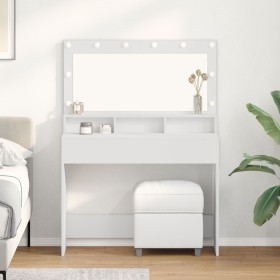 mesa de tocador blanca con luces LED - 100x41x135 cm de , Tocadores para dormitorios - Ref: Foro24-865100, Precio: 131,68 €, ...