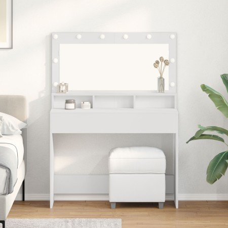 mesa de tocador blanca con luces LED - 100x41x135 cm de , Tocadores para dormitorios - Ref: Foro24-865100, Precio: 131,68 €, ...