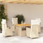 Set comedor de jardín 5 pzas con cojines ratán sintético beige en Conjuntos de jardín | Comprar online en Foru.es