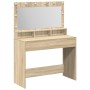 Tocador con Luces LED Sonoma Roble 100x41x135 cm de , Tocadores para dormitorios - Ref: Foro24-865102, Precio: 125,28 €, Desc...