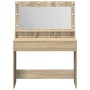 Tocador con Luces LED Sonoma Roble 100x41x135 cm de , Tocadores para dormitorios - Ref: Foro24-865102, Precio: 125,28 €, Desc...
