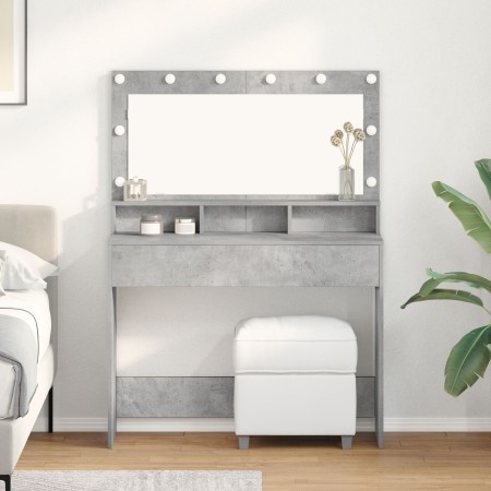 Mesa de tocador  con luces LED Gris Concreto 100x41x135 cm | Foro24.es | Tu tienda online para hogar, jardín y más Foro24.es