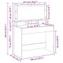 Tocador con Luces LED Sonoma Roble 100x41x135 cm de , Tocadores para dormitorios - Ref: Foro24-865102, Precio: 125,28 €, Desc...