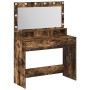 Mesa de Maquillaje  con Luces LED en Roble Ahumado 100x41x135 cm | Foro24.es | Tu tienda online para hogar, jardín y más Foro24.es