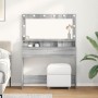 Mesa de tocador  con luces LED en gris Sonoma 100x41x135 cm | Foro24.es | Tu tienda online para hogar, jardín y más Foro24.es