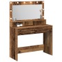 Mesa de Tocador con Luces LED - Madera Vintage - 100x41x135 cm | Foro24.es | Tu tienda online para hogar, jardín y más Foro24.es