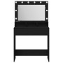 Mesa de Maquillaje  con Luces LED - Madera Negra 79x41x135 cm | Foro24.es | Tu tienda online para hogar, jardín y más Foro24.es