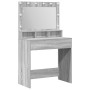 Mesa tocador con luces LED Gris Sonoma 79x41x135 cm de , Tocadores para dormitorios - Ref: Foro24-865114, Precio: 115,14 €, D...