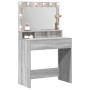 Mesa tocador con luces LED Gris Sonoma 79x41x135 cm de , Tocadores para dormitorios - Ref: Foro24-865114, Precio: 115,14 €, D...