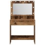 Mesa de tocador  con luces LED de madera antigua 79x41x135 cm | Foro24.es | Tu tienda online para hogar, jardín y más Foro24.es