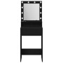 Mesa de maquillaje con luces LED en roble negro 50x41x135 cm de , Tocadores para dormitorios - Ref: Foro24-865119, Precio: 94...