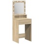 Mesa de tocador con luces LED en Roble de Sonoma, 50x41x135 cm de , Tocadores para dormitorios - Ref: Foro24-865120, Precio: ...