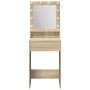 Mesa de tocador con luces LED en Roble de Sonoma, 50x41x135 cm de , Tocadores para dormitorios - Ref: Foro24-865120, Precio: ...