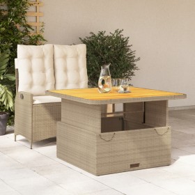 Set comedor de jardín 2 pzas con cojines ratán sintético beige en Conjuntos de jardín | Comprar online en Foru.es