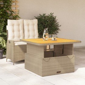 Set comedor de jardín 2 pzas con cojines ratán sintético beige en Conjuntos de jardín | Comprar online en Foru.es