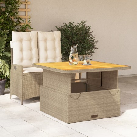 Set comedor de jardín 2 pzas con cojines ratán sintético beige en Conjuntos de jardín | Comprar online en Foru.es