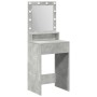 Mesa de maquillaje con luces LED gris concreto 50x41x135 cm de , Tocadores para dormitorios - Ref: Foro24-865121, Precio: 86,...