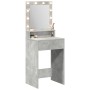 Mesa de maquillaje con luces LED gris concreto 50x41x135 cm de , Tocadores para dormitorios - Ref: Foro24-865121, Precio: 86,...