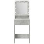 Mesa de maquillaje con luces LED gris concreto 50x41x135 cm de , Tocadores para dormitorios - Ref: Foro24-865121, Precio: 86,...