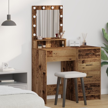 Mesa de Tocador  con Luces LED - Madera Vieja, 50x41x135 cm | Foro24.es | Tu tienda online para hogar, jardín y más Foro24.es