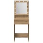 Toallero con luces LED Roble Artesano 50x41x135 cm de , Tocadores para dormitorios - Ref: Foro24-865126, Precio: 90,31 €, Des...