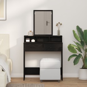 Mesa de tocador Roble negro MDF y vidrio 79 x 41 x 140 cm Tocador de , Tocadores para dormitorios - Ref: Foro24-865137, Preci...