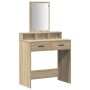 Mesa de maquillaje con cajones Sonoma Roble 79x41x140 cm de , Tocadores para dormitorios - Ref: Foro24-865138, Precio: 93,09 ...