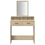 Mesa de maquillaje con cajones Sonoma Roble 79x41x140 cm de , Tocadores para dormitorios - Ref: Foro24-865138, Precio: 93,09 ...