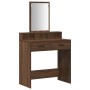 Mesa de Maquillaje con Cajones de Madera de Roble Marrón 79x41x140 cm de , Tocadores para dormitorios - Ref: Foro24-865142, P...