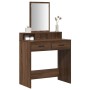 Mesa de Maquillaje con Cajones de Madera de Roble Marrón 79x41x140 cm de , Tocadores para dormitorios - Ref: Foro24-865142, P...
