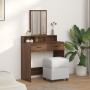 Mesa de Maquillaje con Cajones de Madera de Roble Marrón 79x41x140 cm de , Tocadores para dormitorios - Ref: Foro24-865142, P...