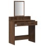 Mesa de Maquillaje con Cajones de Madera de Roble Marrón 79x41x140 cm de , Tocadores para dormitorios - Ref: Foro24-865142, P...