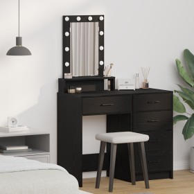 Mesa de tocador con luces LED en color roble negro 50x41x140 cm de , Tocadores para dormitorios - Ref: Foro24-865155, Precio:...