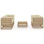 Muebles de jardín 6 piezas con cojines de madera de pino maciza de vidaXL, Conjuntos de jardín - Ref: Foro24-3076382, Precio:...
