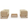 Muebles de jardín 6 piezas con cojines de madera de pino maciza de vidaXL, Conjuntos de jardín - Ref: Foro24-3076382, Precio:...