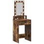Mesa de Tocador con Luces LED Roble Ahumado 50x41x140 cm de , Tocadores para dormitorios - Ref: Foro24-865158, Precio: 94,66 ...