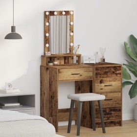 Mesa de tocador con luces LED Madera vieja 50x41x140 cm de , Tocadores para dormitorios - Ref: Foro24-865161, Precio: 92,84 €...