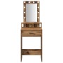 Mesa de tocador con luces LED Madera vieja 50x41x140 cm de , Tocadores para dormitorios - Ref: Foro24-865161, Precio: 92,84 €...