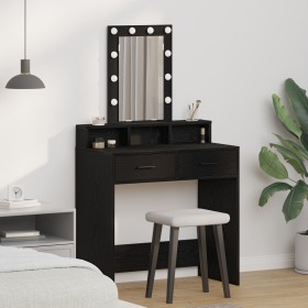 Mesa de tocador con luces LED en roble negro 79x41x140 cm de , Tocadores para dormitorios - Ref: Foro24-865164, Precio: 118,9...