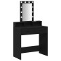 Mesa de tocador con luces LED en roble negro 79x41x140 cm de , Tocadores para dormitorios - Ref: Foro24-865164, Precio: 118,9...
