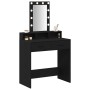 Mesa de tocador con luces LED en roble negro 79x41x140 cm de , Tocadores para dormitorios - Ref: Foro24-865164, Precio: 118,9...