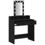 Mesa de tocador con luces LED en roble negro 79x41x140 cm de , Tocadores para dormitorios - Ref: Foro24-865164, Precio: 118,9...